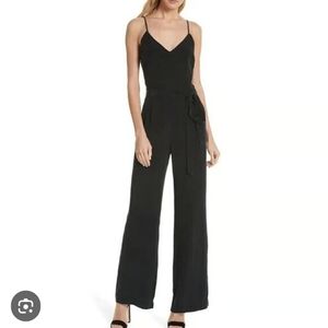 L'AGENCE Jackie Silk Jimpsuit Black Wide Leg Camisole Size 0